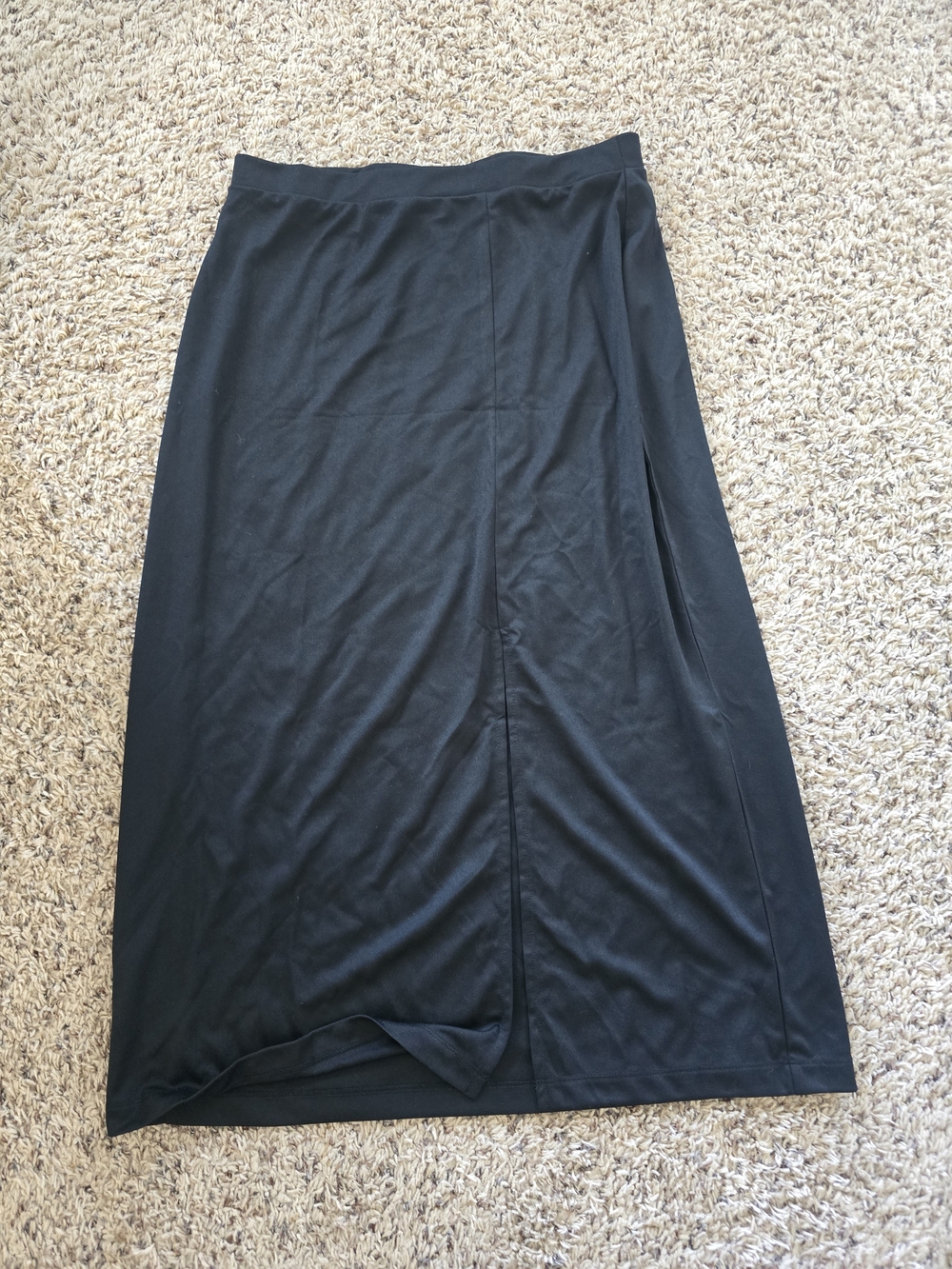metrostyle Black Maxi Skirt with Front Slit